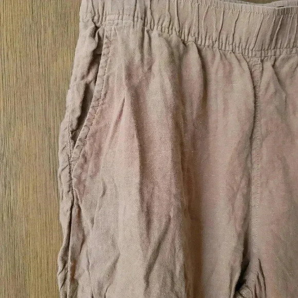 Talbots Brown 100% Linen Wide Leg Pants Women's Size Large - Picture 3 of 9